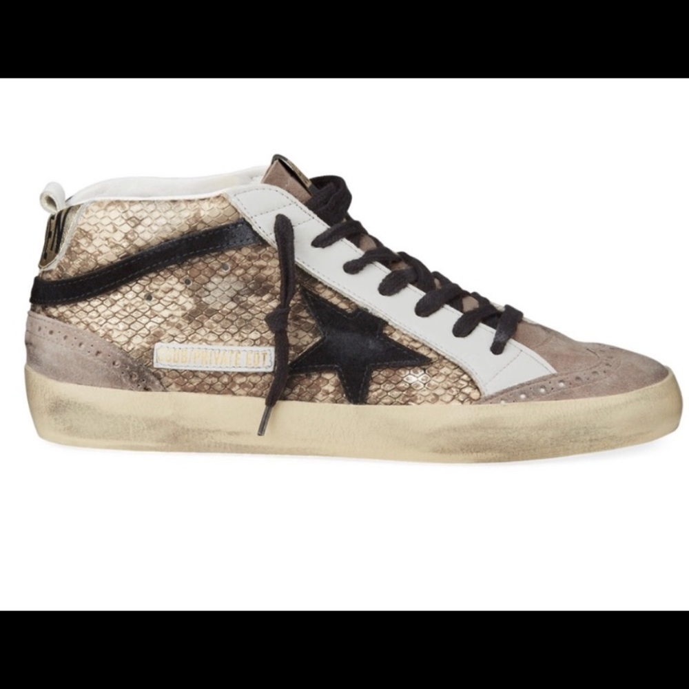 ISO Golden Goose Mid Star Snake-Print Sneakers